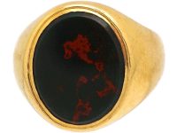 20世纪早期18K 金血石印章戒指