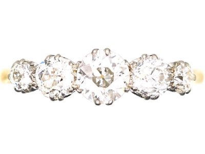Early 20th Century 18ct Gold & Platinum, Five Stone Diamond Ring