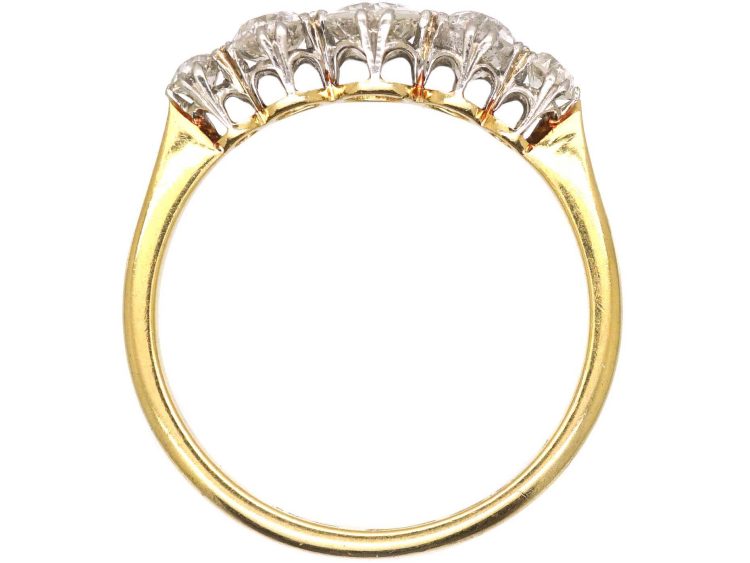 Early 20th Century 18ct Gold & Platinum, Five Stone Diamond Ring