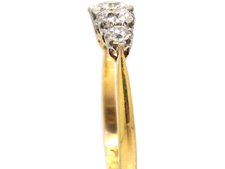 Early 20th Century 18ct Gold & Platinum, Five Stone Diamond Ring