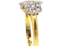 Edwardian 18ct Gold & Platinum Triple Cluster Diamond Ring