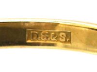中古 18K 金与铂金钻石单石戒指，肩部镶钻