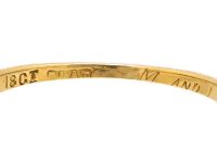 20世纪初18K 金铂金蓝宝石钻石三石戒指