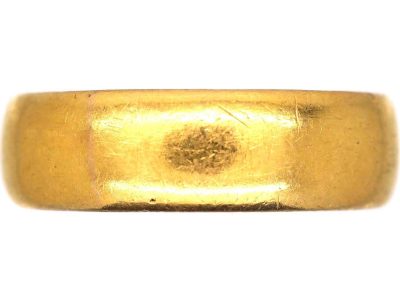 22ct Gold Wide Wedding Ring Assayed in 1991