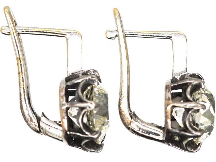 Early 20th Century 18ct White Gold Diamond Single Stone Earrings
