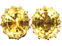 20世纪中期18K 金黄水晶耳环