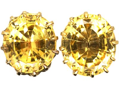 Mid 20th Century 18ct Gold Citrine Earrings