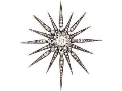 Victorian Diamond Star Brooch