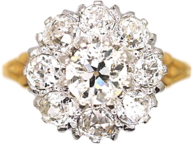 Early 20th Century 18ct Gold Diamond Cluster Ring