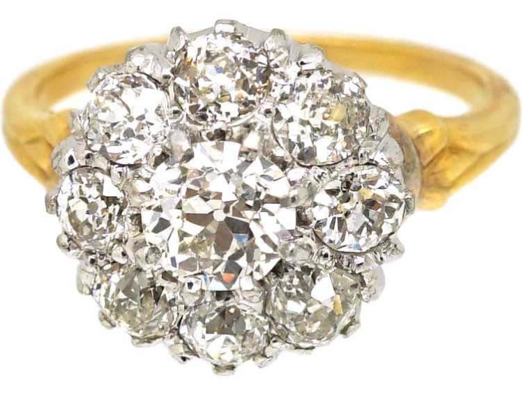 Early 20th Century 18ct Gold Diamond Cluster Ring