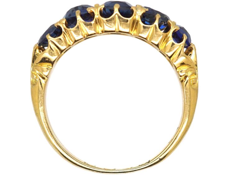 Victorian 18ct Gold Five Stone Sapphire Ring