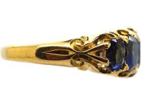 Victorian 18ct Gold Five Stone Sapphire Ring