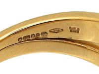 18ct Gold Stylised Double Strap Ring set with Diamonds by Asprey
