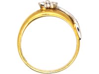 Vintage 18ct Gold Ring with Diamond set Three Leaf Clover
