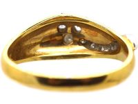 Vintage 18ct Gold Ring with Diamond set Three Leaf Clover
