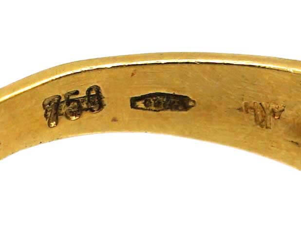 Vintage 18ct Gold Ring with Diamond set Three Leaf Clover