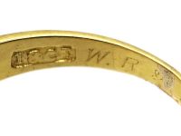 Victorian 18ct Gold Ring set with Three Old Mine Cut Diamonds & Rose Diamonds In Between