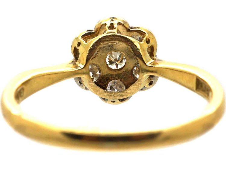 Edwardian 18ct Gold & Platinum Diamond Cluster Ring
