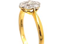 Edwardian 18ct Gold & Platinum Diamond Cluster Ring