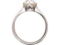 Edwardian Platinum Old Mine Cut Diamond Solitaire Ring