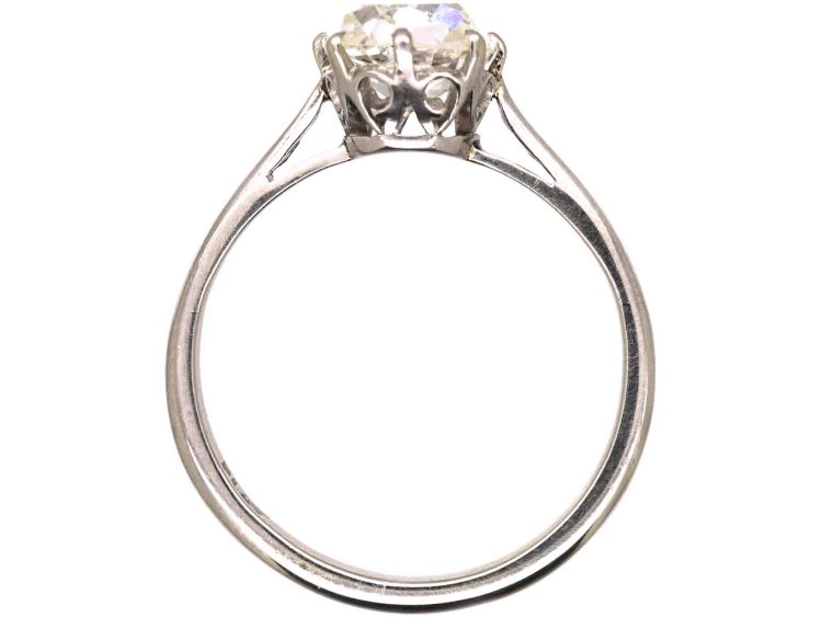 Edwardian Platinum Old Mine Cut Diamond Solitaire Ring