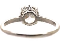 Edwardian Platinum Old Mine Cut Diamond Solitaire Ring