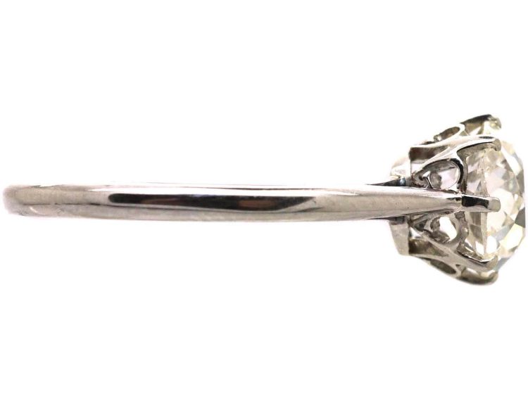 Edwardian Platinum Old Mine Cut Diamond Solitaire Ring