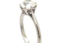 Edwardian Platinum Old Mine Cut Diamond Solitaire Ring