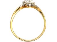 Edwardian 18ct Gold & Platinum, Diamond Crossover Ring