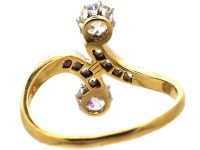 Edwardian 18ct Gold & Platinum, Diamond Crossover Ring
