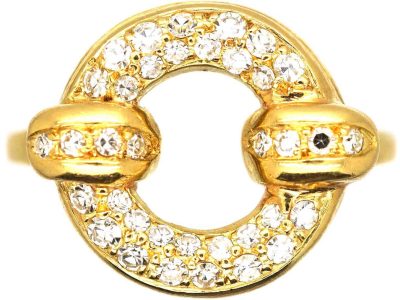 Vintage 18ct Gold Circular Ring set with Diamonds