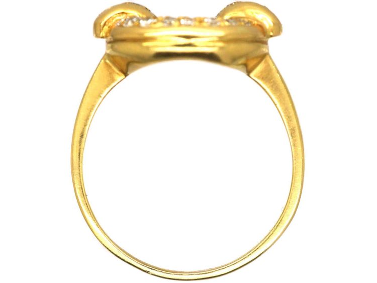 Vintage 18ct Gold Circular Ring set with Diamonds