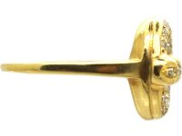 Vintage 18ct Gold Circular Ring set with Diamonds