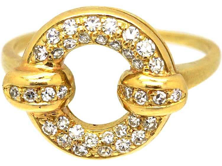Vintage 18ct Gold Circular Ring set with Diamonds