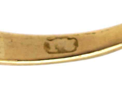 Victorian 18ct Gold Five Stone Sapphire Carved Half Hoop Ring with Diamond Points