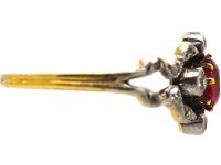 Edwardian 18ct Gold & Platinum, Ruby & Diamond Ornate Ring