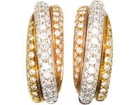 18ct Gold & Diamond Half Hoop Earrings by Leo Pizzo