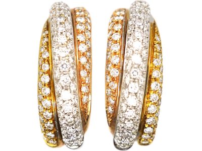 18ct Gold & Diamond Half Hoop Earrings by Leo Pizzo