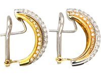 18ct Gold & Diamond Half Hoop Earrings by Leo Pizzo