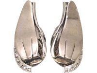 Art Deco 18ct White Gold Clip On Earrings set with Diamonds
