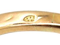 French 18ct Gold Art Nouveau Ring set with Diamonds & a Green Garnet