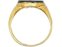 Victorian 18ct Gold Signet Ring set with a Bloodstone with Intaglio of a Bird Holding a Fish