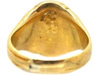 Victorian 18ct Gold Signet Ring set with a Bloodstone with Intaglio of a Bird Holding a Fish