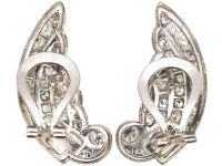 Art Deco 18ct White Gold Diamond Wing Earrings