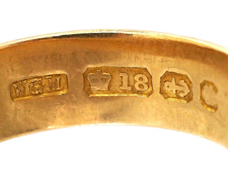 Victorian 18ct Gold Engraved Rose Blossom Ring