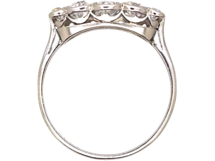 Edwardian Platinum Diamond Fancy Cluster Ring