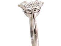 Edwardian Platinum Diamond Fancy Cluster Ring