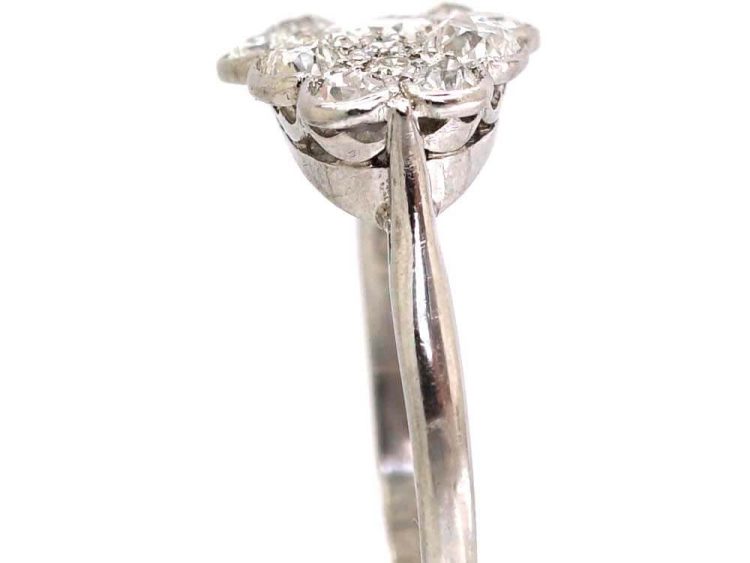 Edwardian Platinum Diamond Fancy Cluster Ring