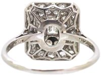 Art Deco Platinum, Rectangular Diamond Ring