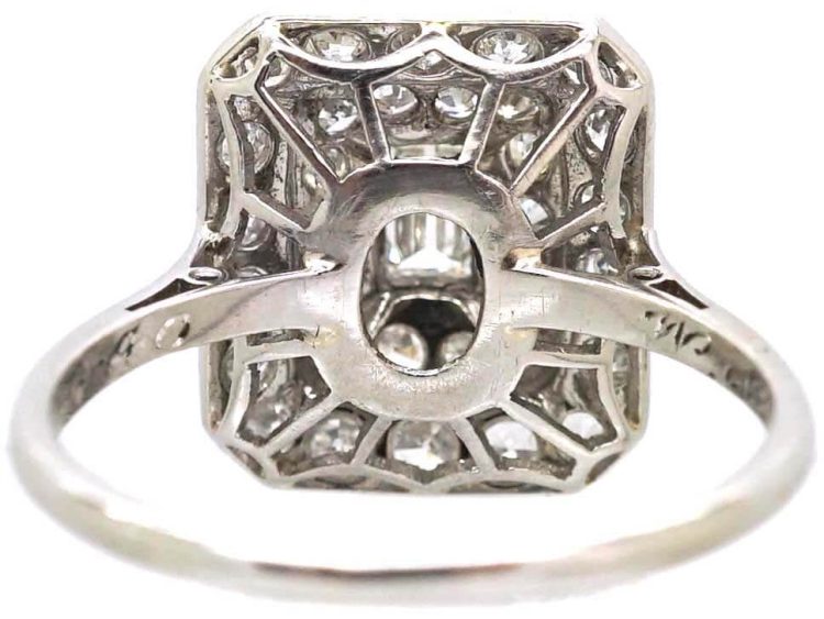 Art Deco Platinum, Rectangular Diamond Ring